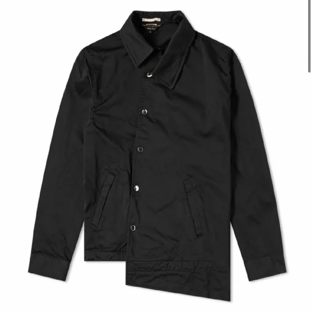Comme Des Garcons Homme Plus L Black Asymmetrical Snap Blouson Jacket - Picture 2 of 12